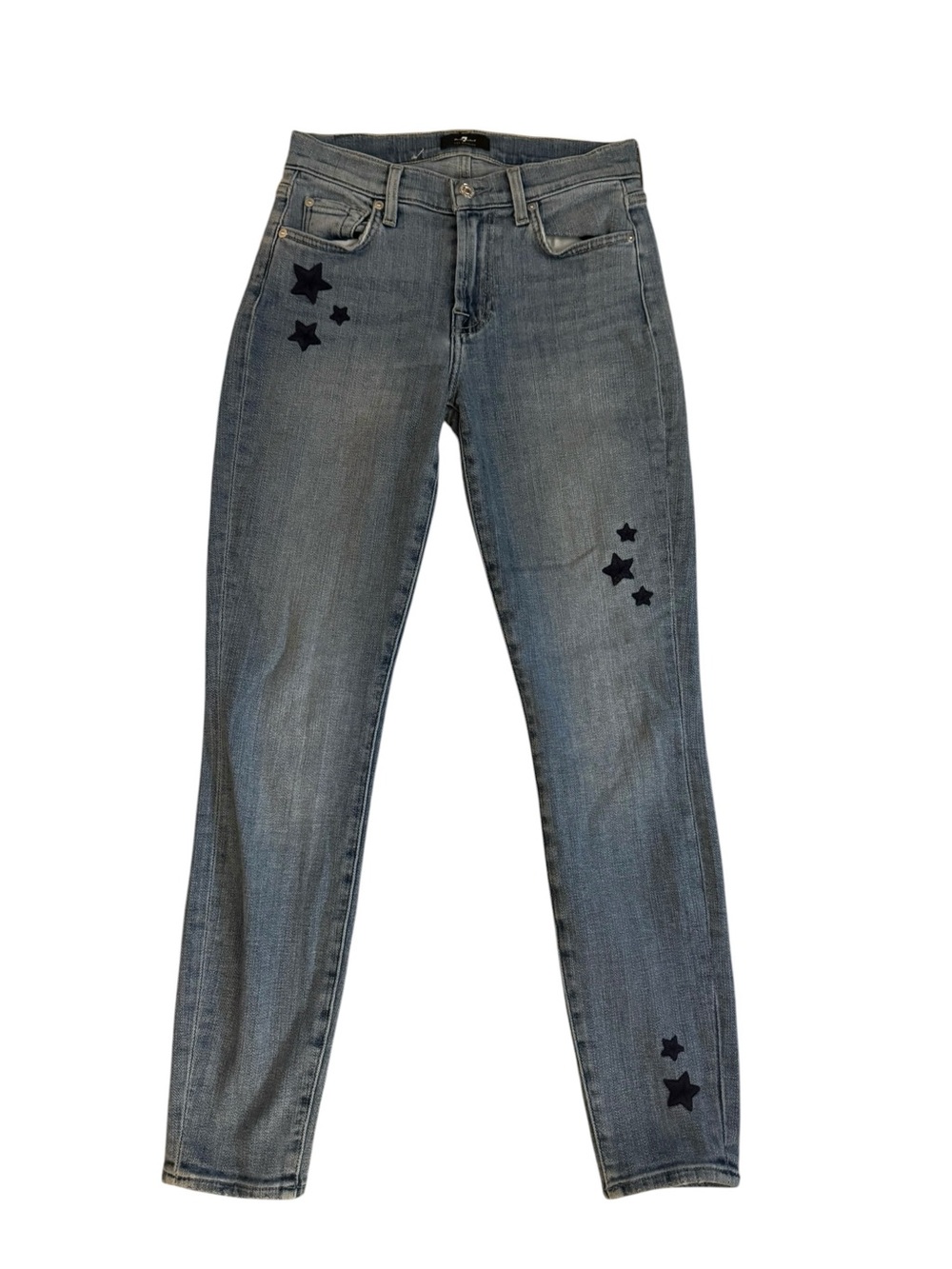 7 for All Mankind Women's Jeans Size 26 Stars Blue Denim Skinny Stretch